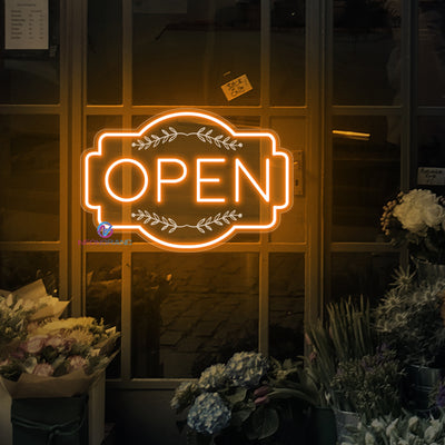 Retro Engraving Open Neon Sign Storefront LED Light