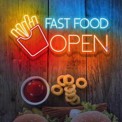 Fast Food Open Neon Sign Business Led Light