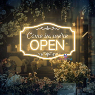 Come In We're Open Neon Sign Engraved Business Led Light