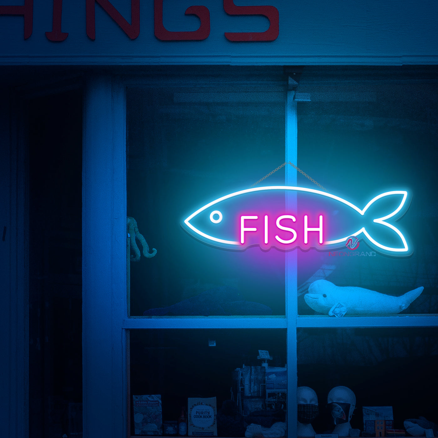 Fish Neon Sign Business Led Light For Sale