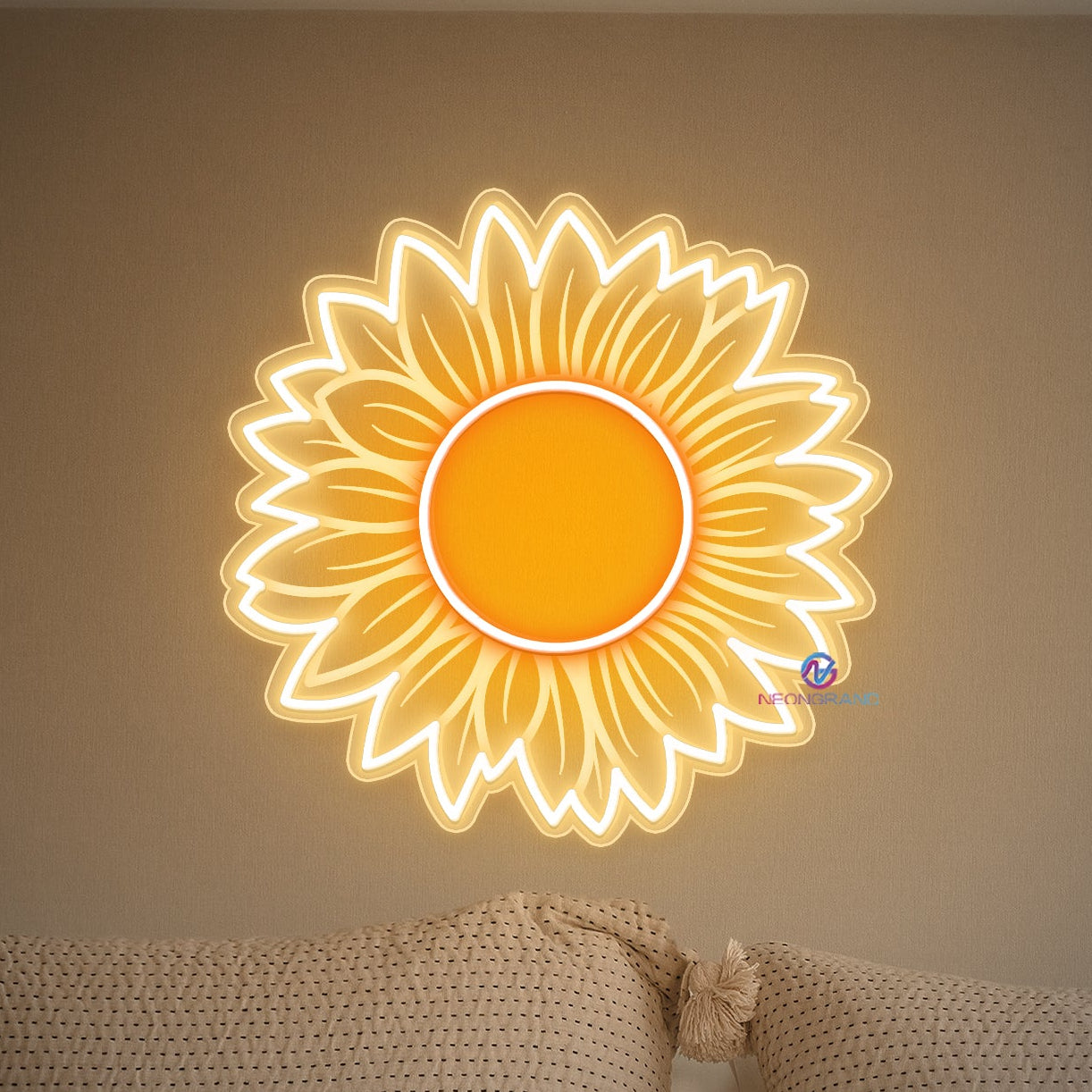 Sunflower Neon Sign 3D Engraving Inspirational LED Light