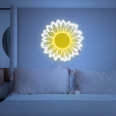 Sunflower Neon Sign 3D Engraving Inspirational LED Light