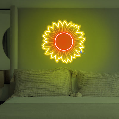 Sunflower Neon Sign 3D Engraving Inspirational LED Light