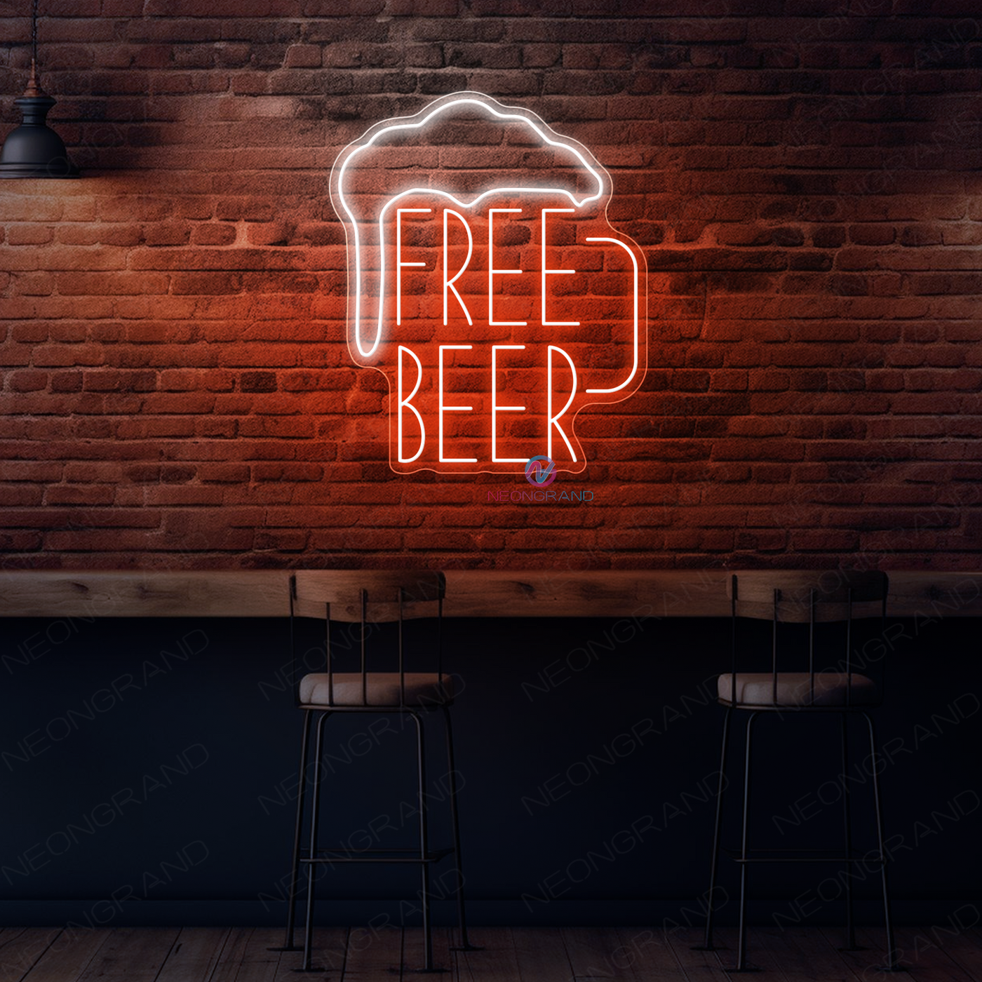 Free Beer Neon Sign Alcohol Drink LED Light