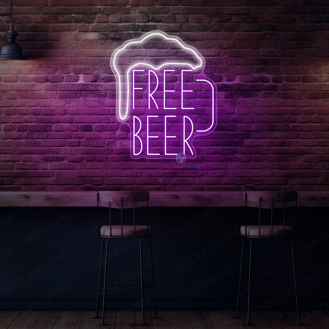 Free Beer Neon Sign Alcohol Drink LED Light