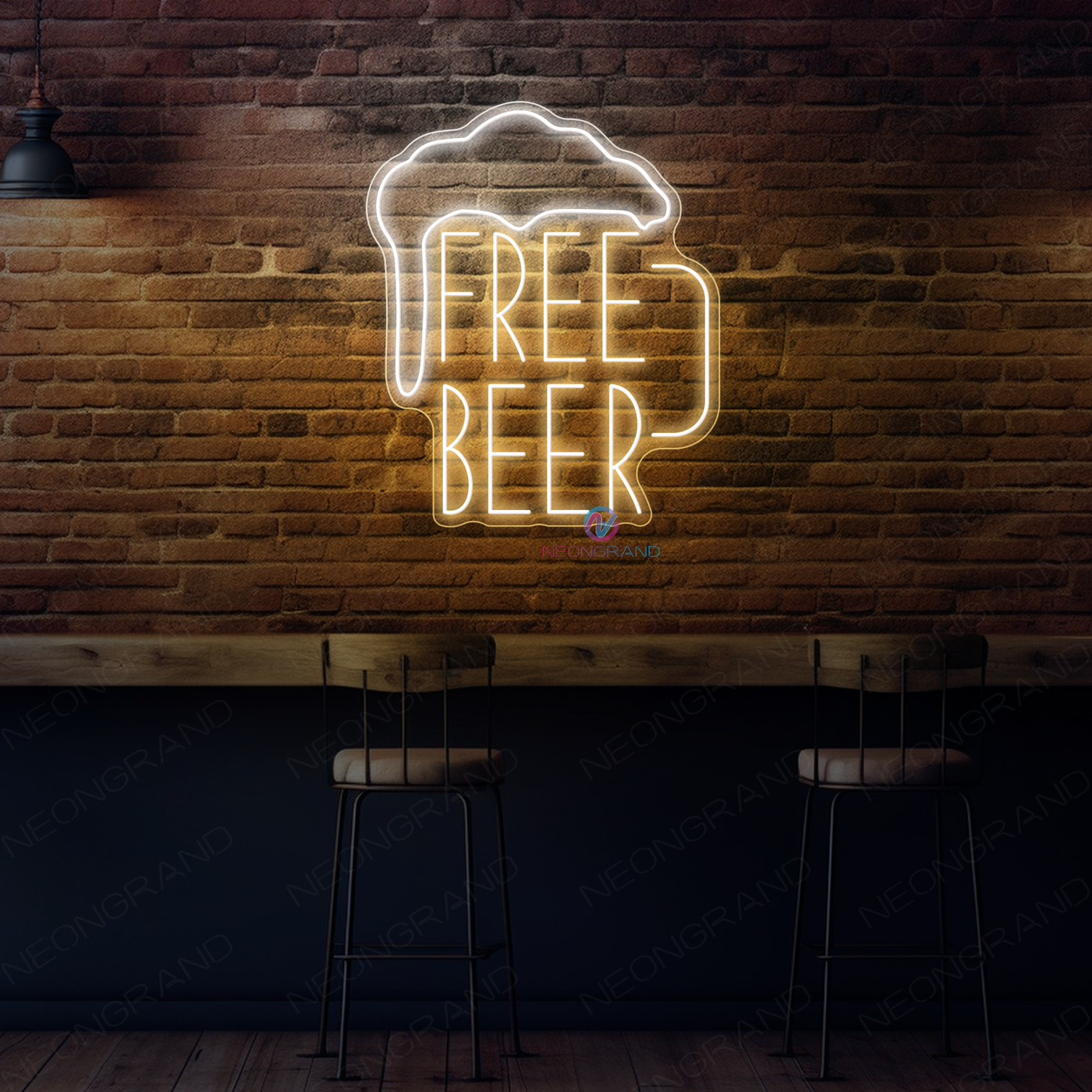Free Beer Neon Sign Alcohol Drink LED Light