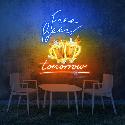 Free Beer Tomorrow Neon Sign Drinking Led Light Neon Beer Sign