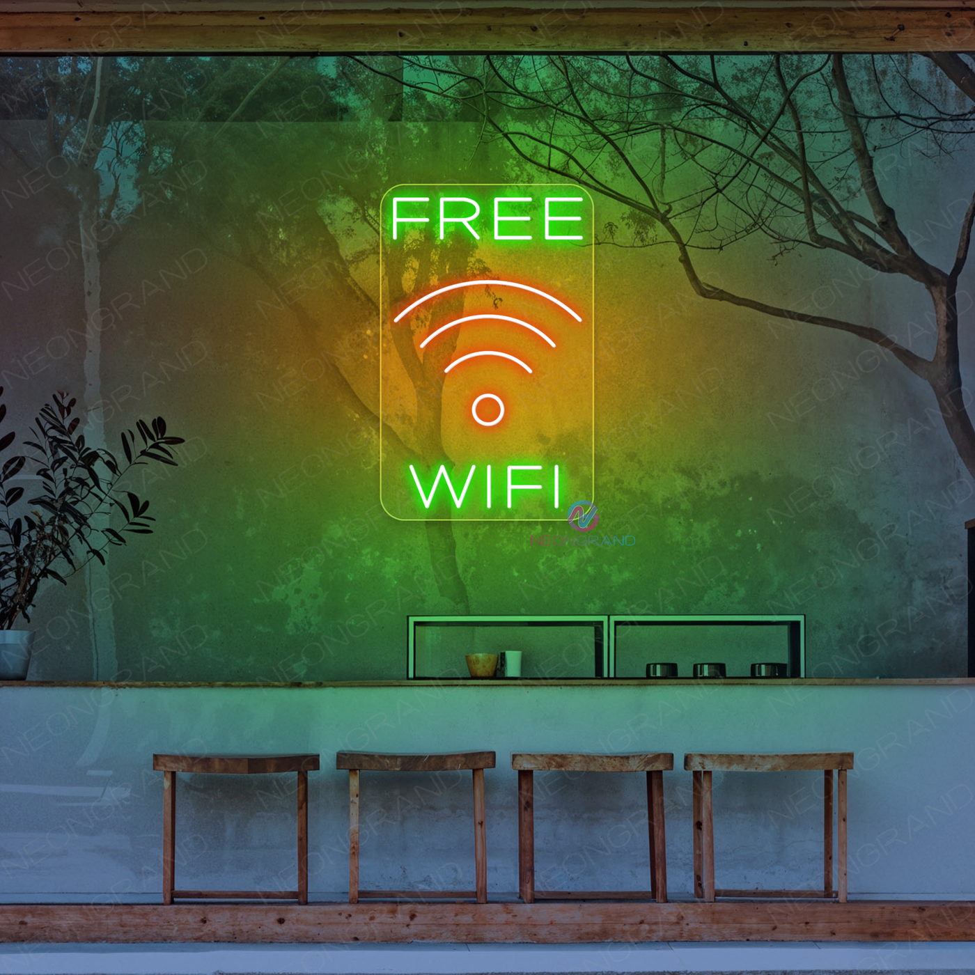 Free WIFI Neon Sign Business LED Light