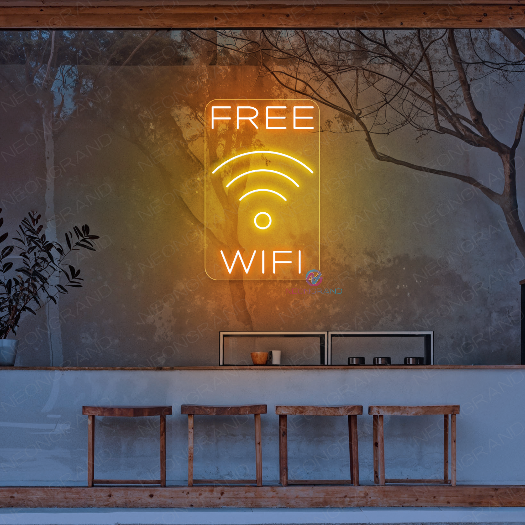 Free WIFI Neon Sign Business LED Light