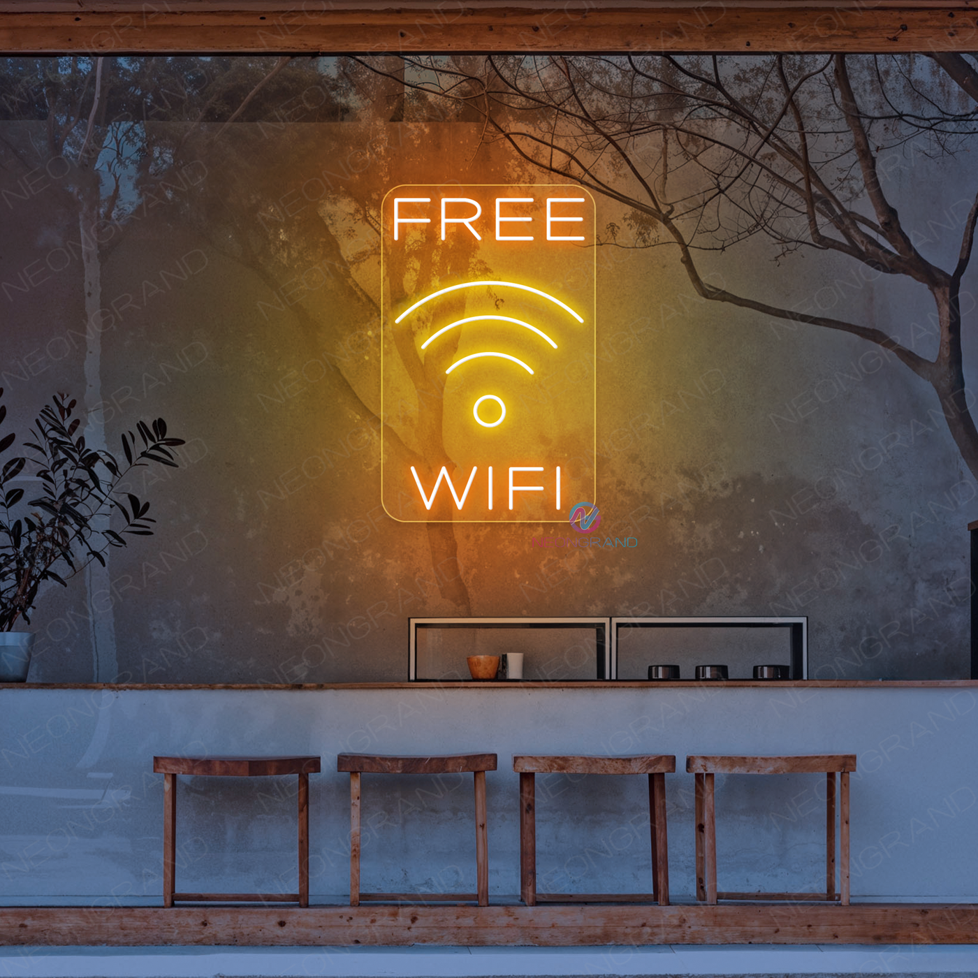 Free WIFI Neon Sign Business LED Light