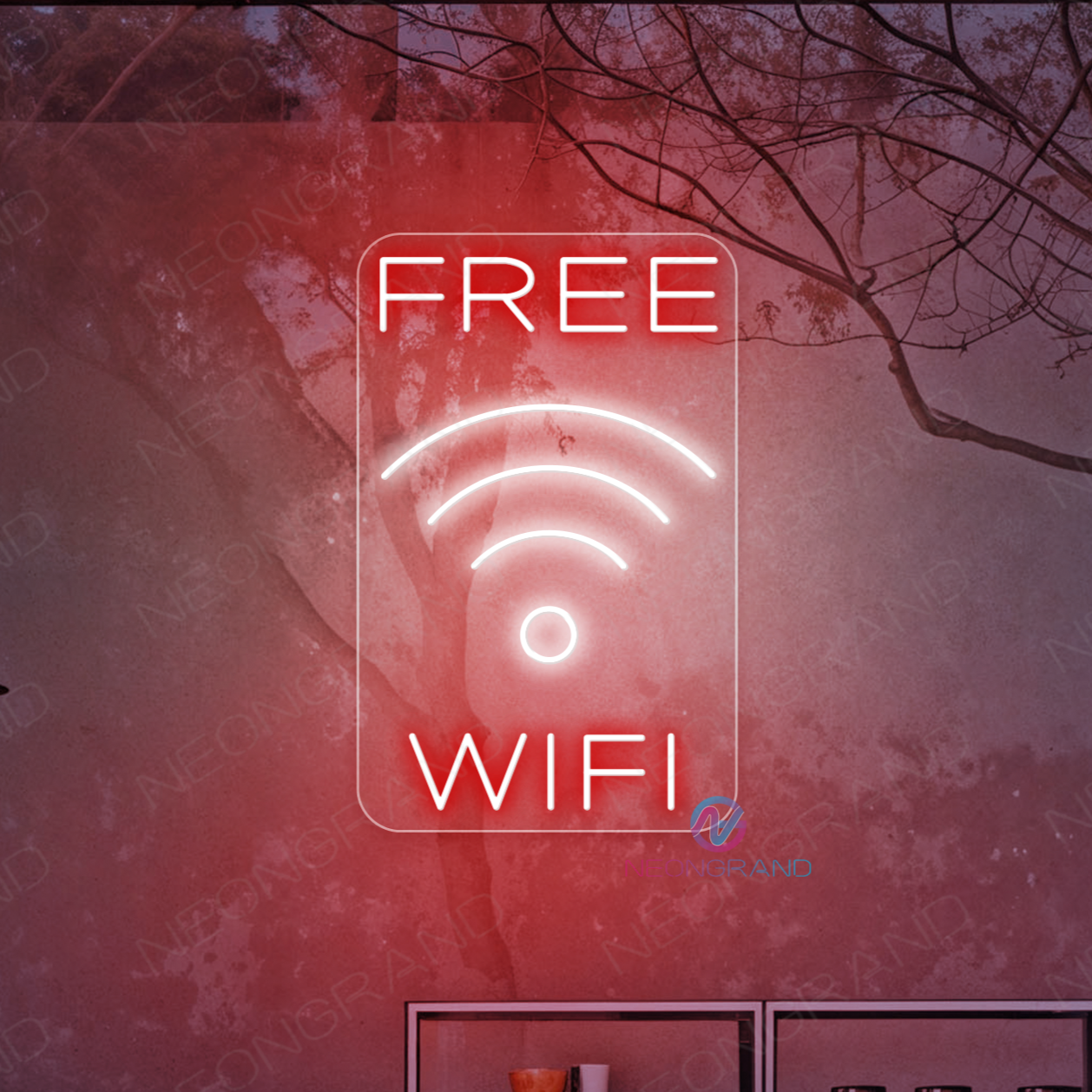 Free Wifi Neon Sign Business LED Light