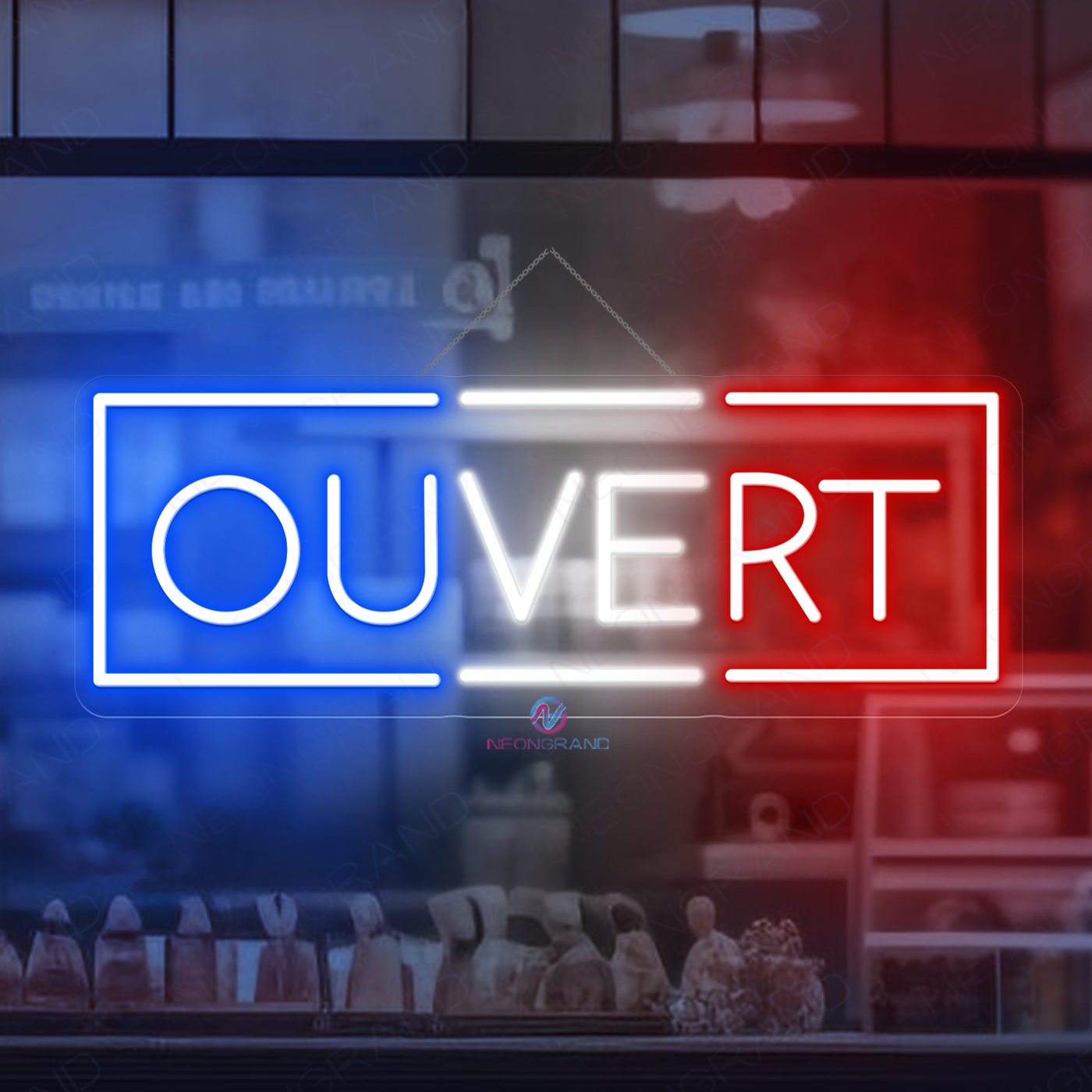 French Open Neon Sign Ouvert Storefront Led Light - NeonGrand