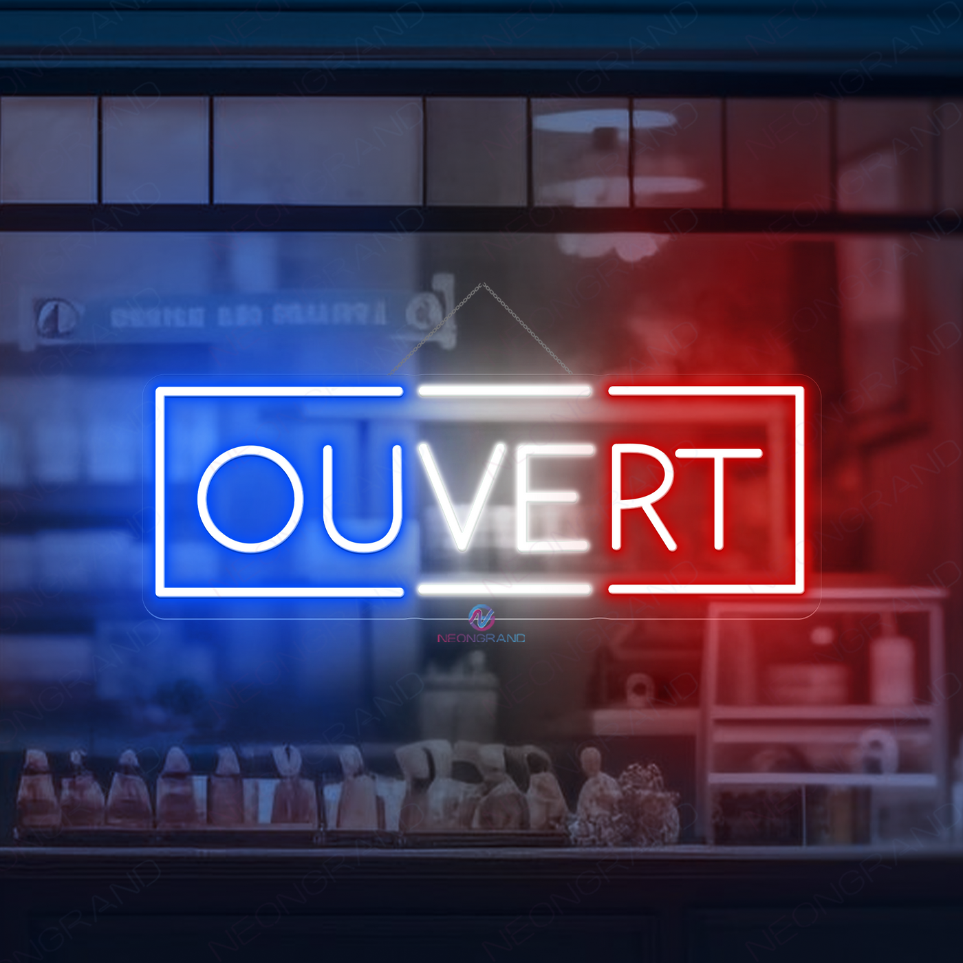 French Open Neon Sign Ouvert Storefront Led Light