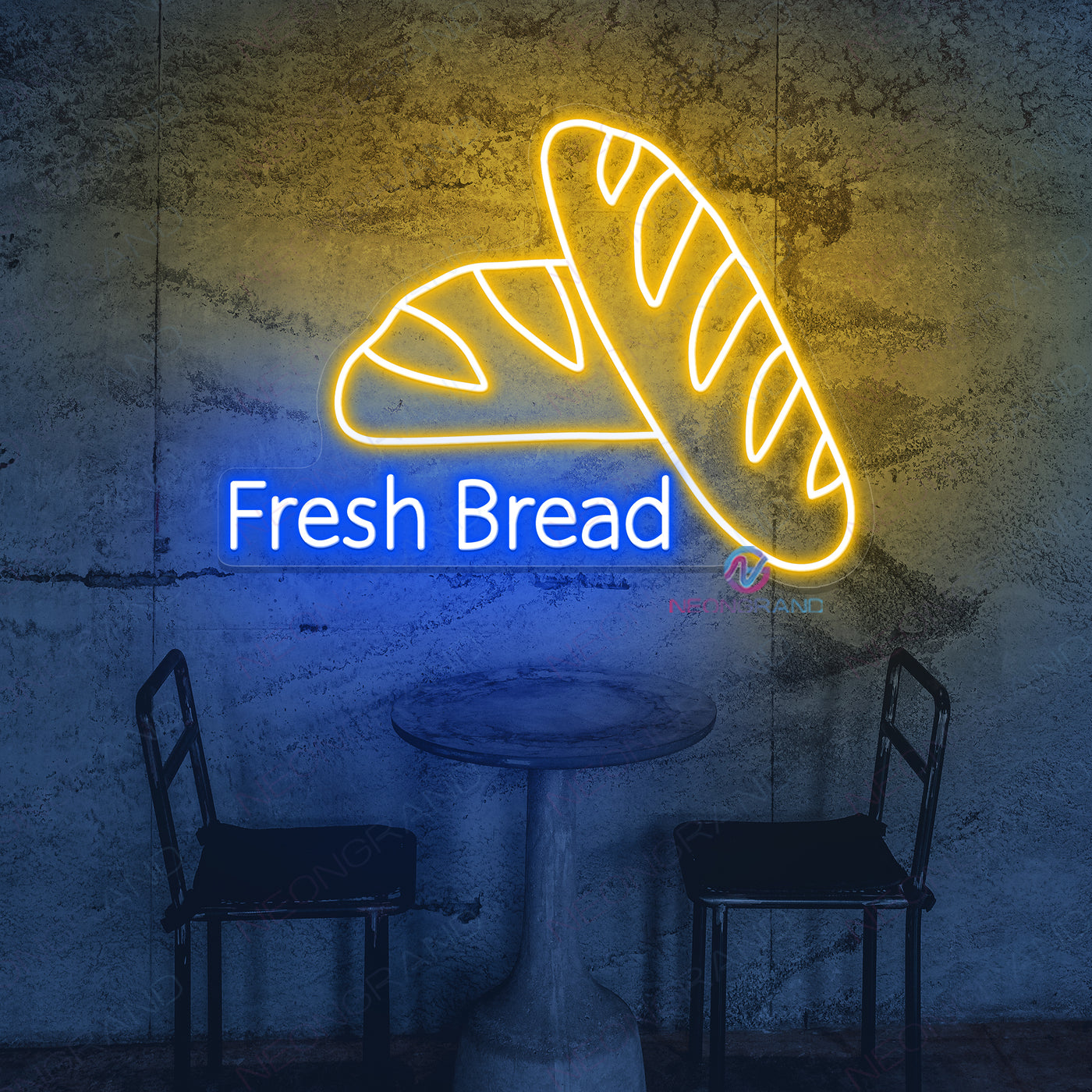 Fresh Bread Neon Sign Kitchen Led Light Blue