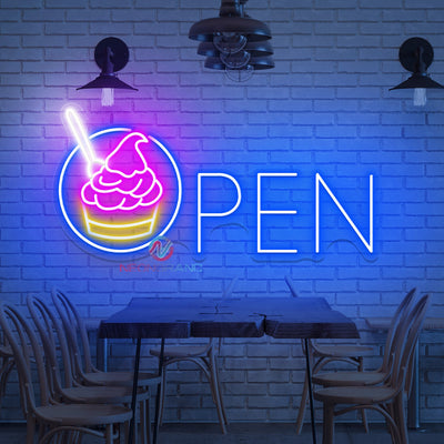 Frozen Yogurt Open Neon Sign Storefront Led Light