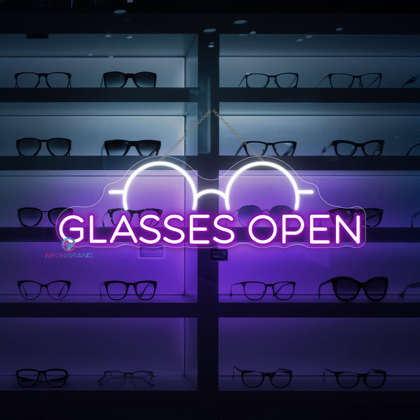 Glasses Open Neon Sign Optical Storefront LED Light