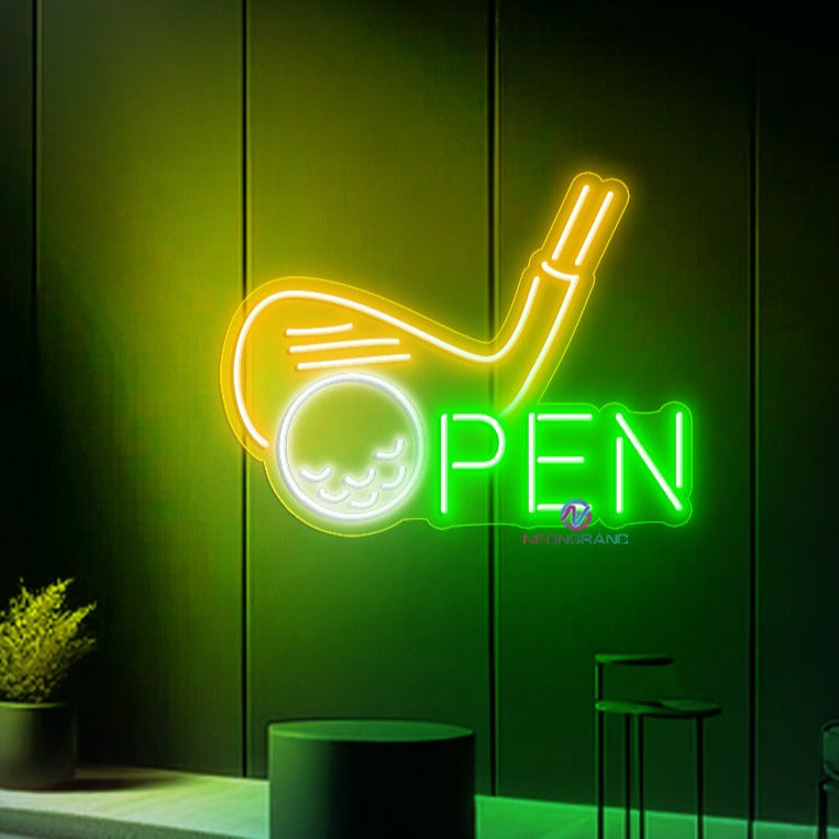 Open Neon Sign Golf Business Led Light