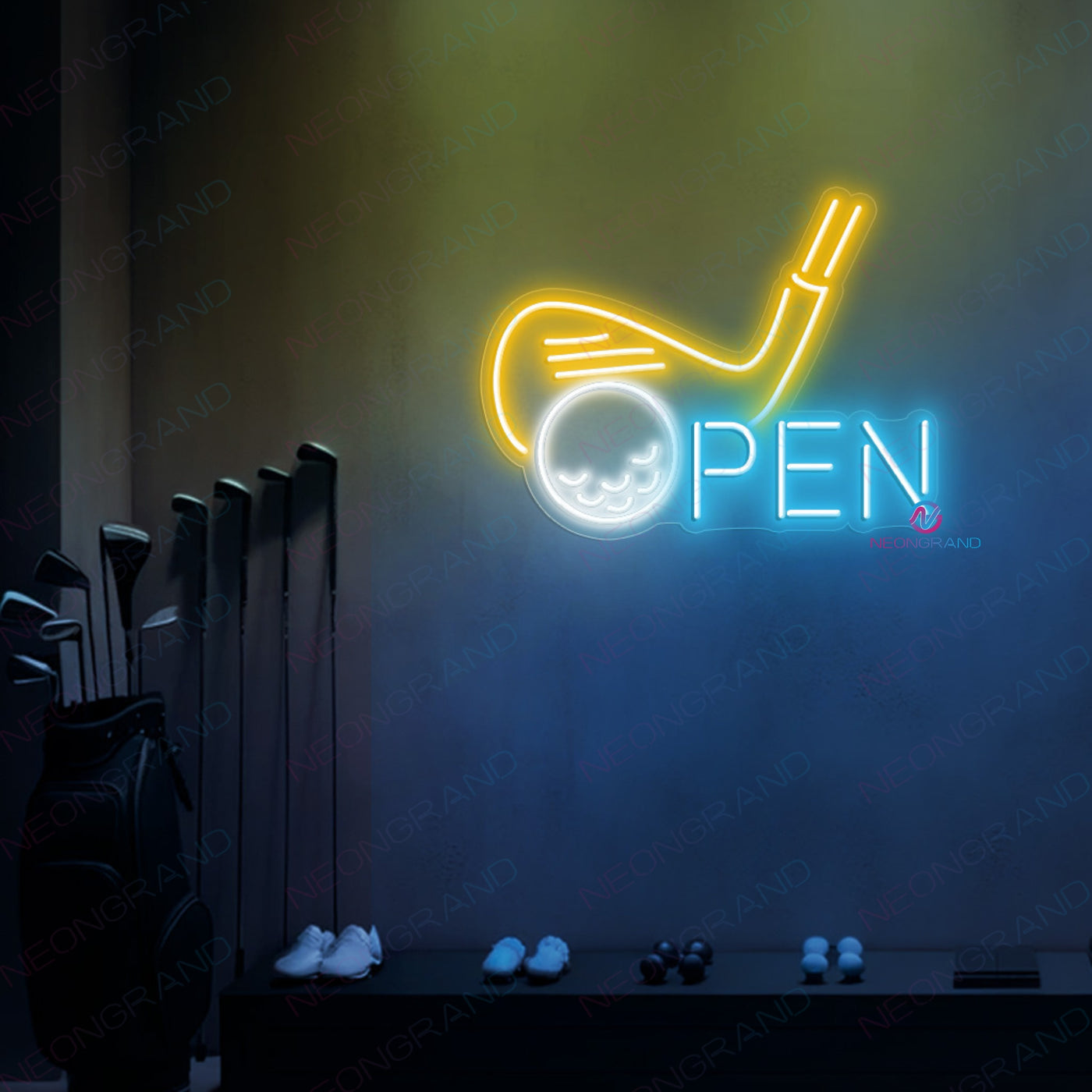 Open Neon Sign Golf Business Led Light