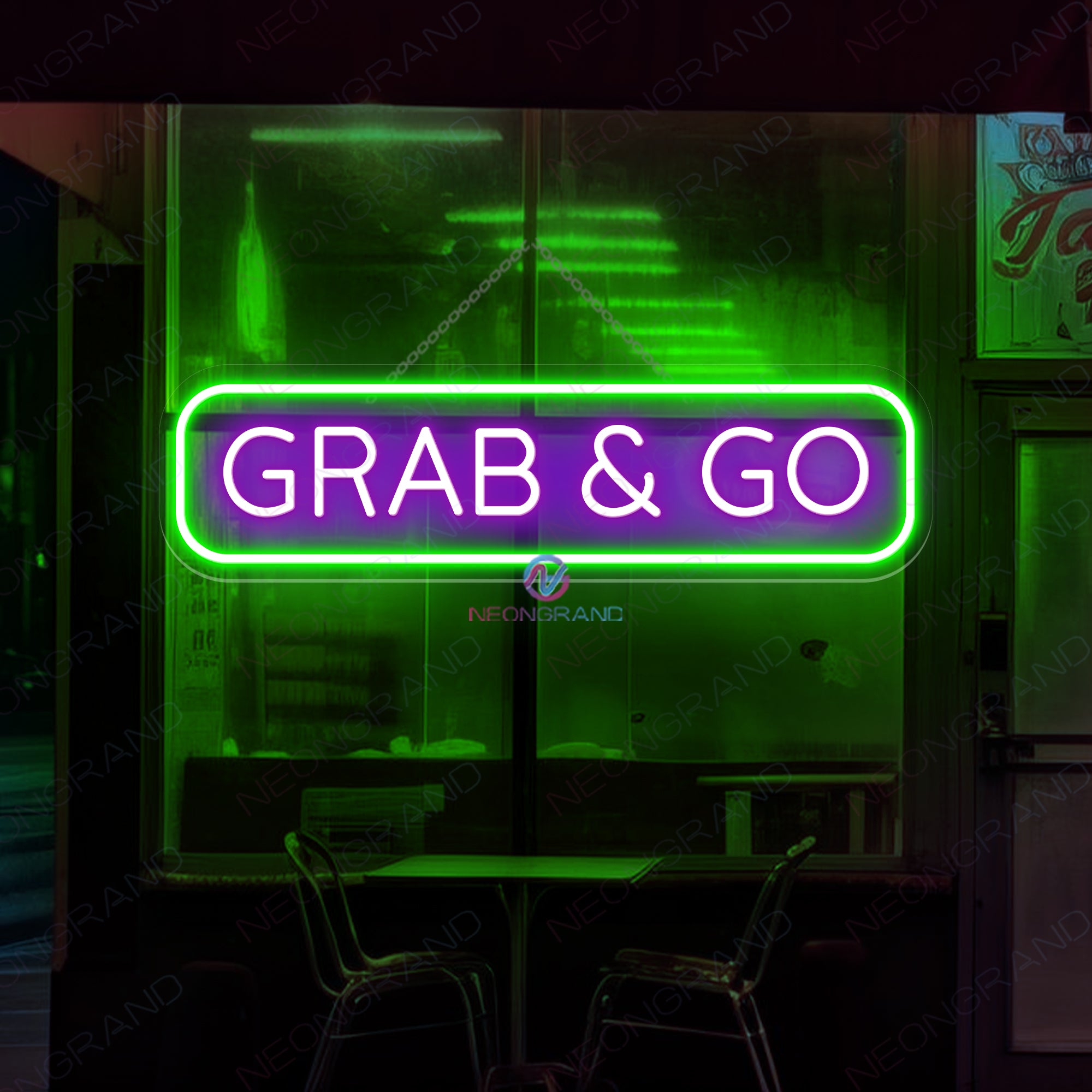 Grab And Go Neon Sign Business Led Light