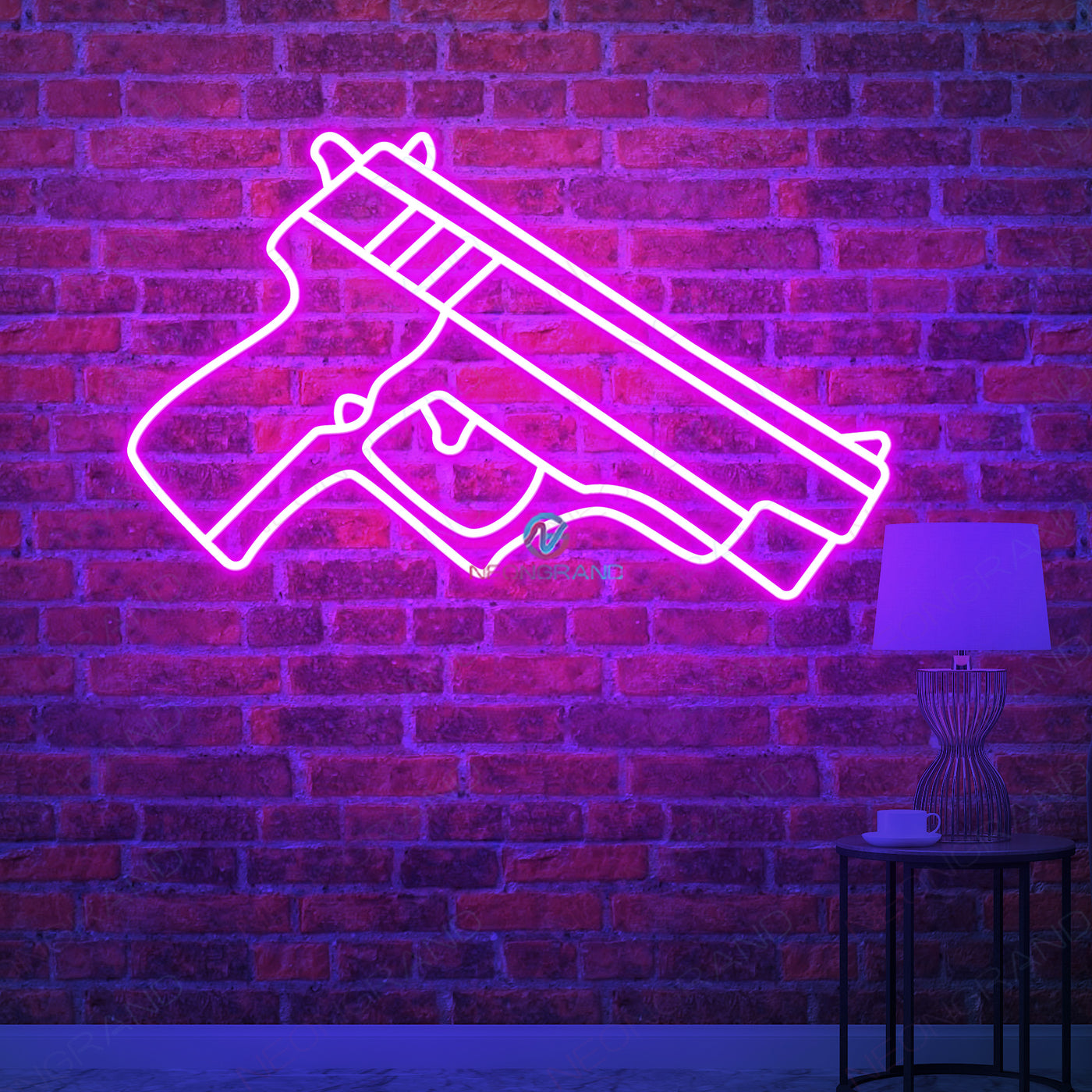 Gun Neon Sign Man Cave Led Light