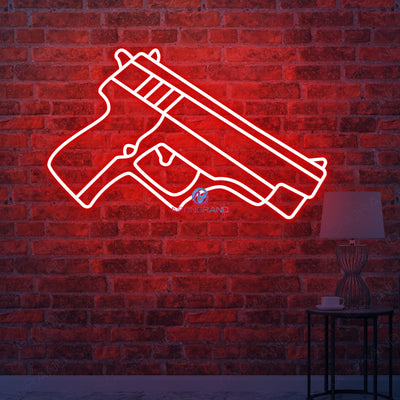 Gun Neon Sign Man Cave Led Light