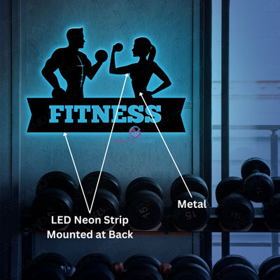 Gym Neon Sign Fitness Metal Led Light