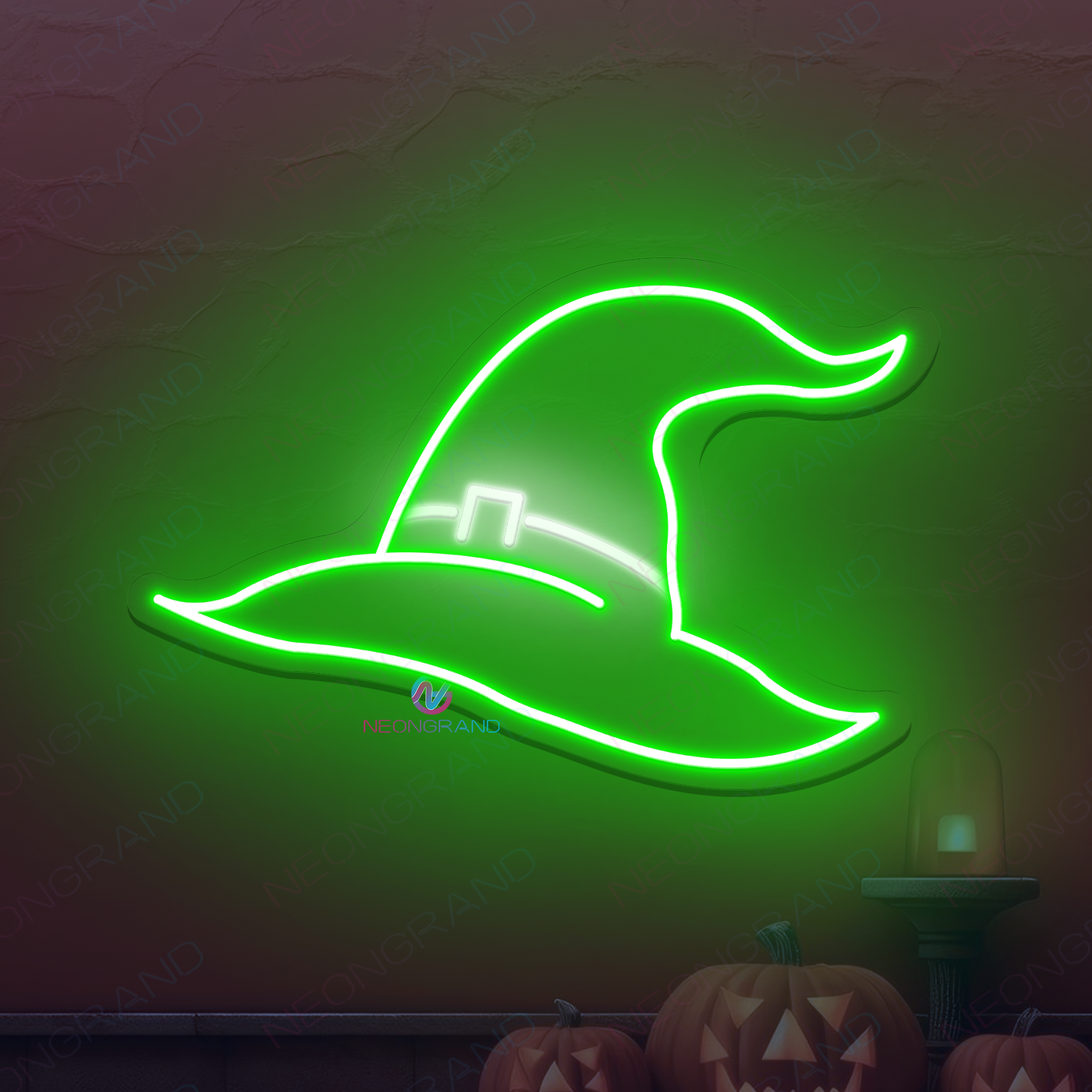 Neon Halloween Sign Magic Witch Hat Led Light