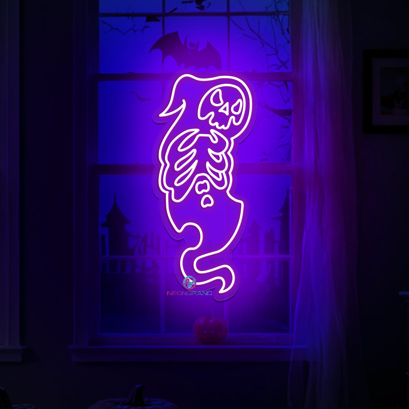 Ghost Neon Sign Halloween Skeleton Led Light