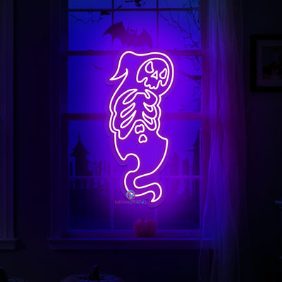 Ghost Neon Sign Halloween Skeleton Led Light