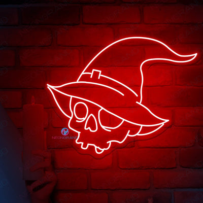 Halloween Neon Light Magic Hat Skull Led Sign