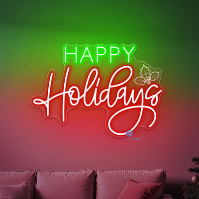 Happy Holidays Neon Sign Engraving Christmas LED Light