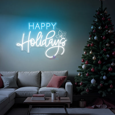 Happy Holidays Neon Sign Engraving Christmas LED Light
