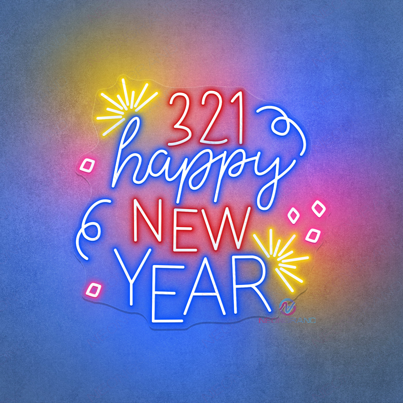 321 Happy New Year Neon Sign Led Light
