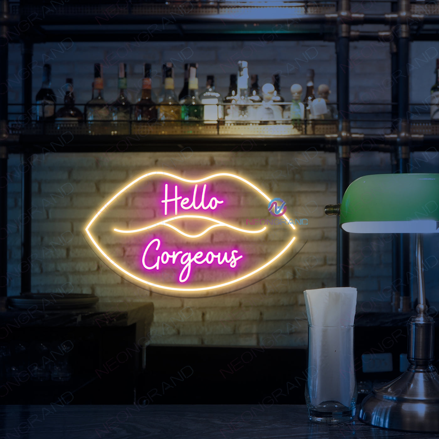 Hello Gorgeous Neon Sign Bar Led Light Large Neon Sign