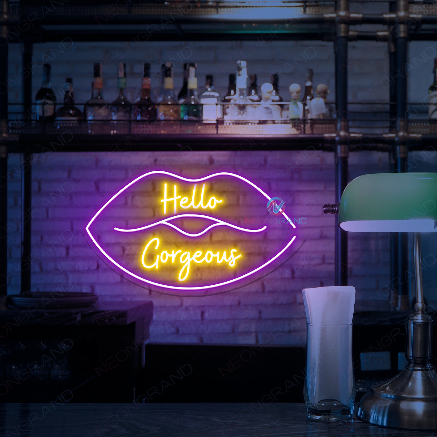 Hello Gorgeous Neon Sign Bar Led Light Large Neon Sign