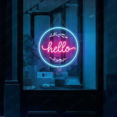 Hello Neon Sign 3D-Engraving Storefront LED Light