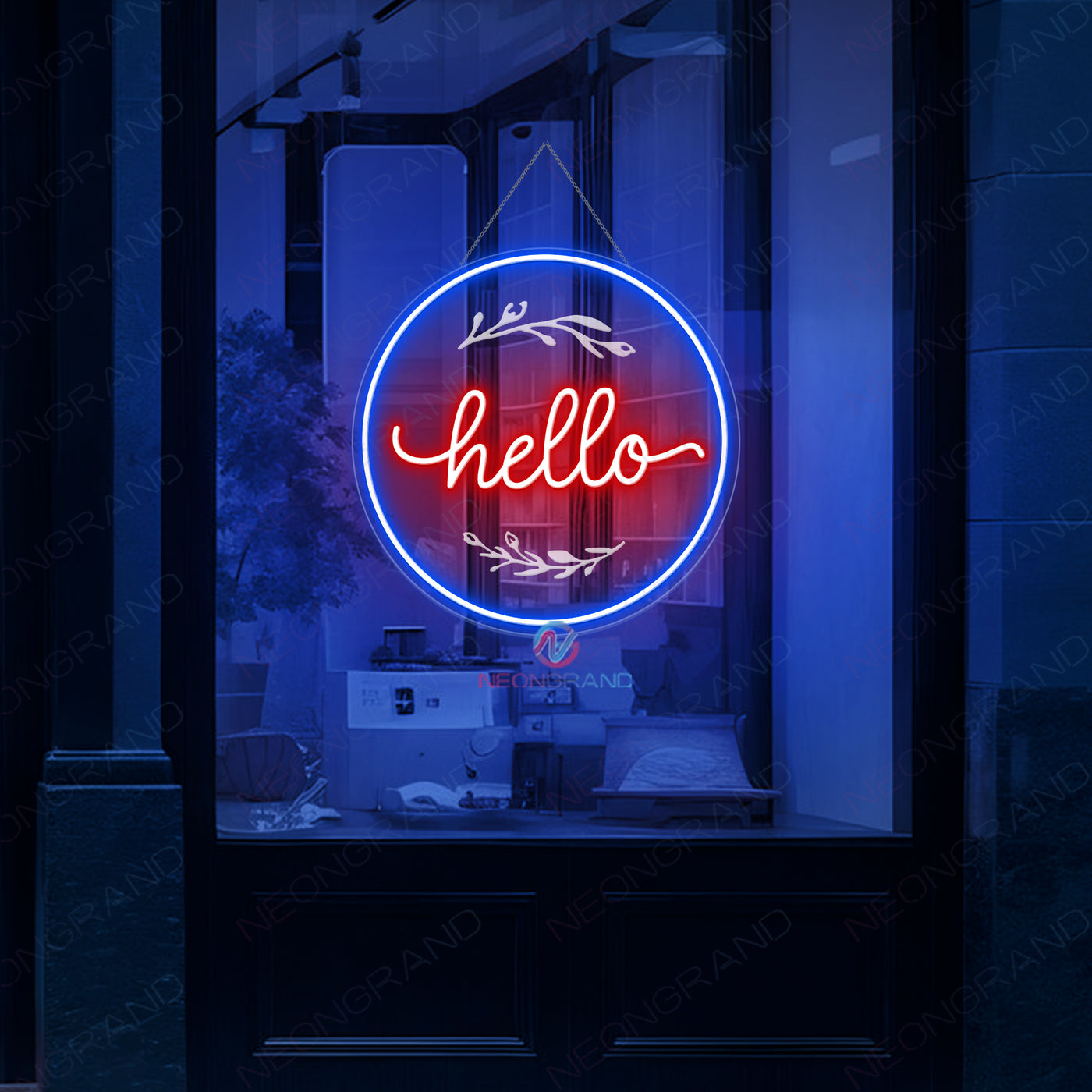 Hello Neon Sign 3D-Engraving Storefront LED Light