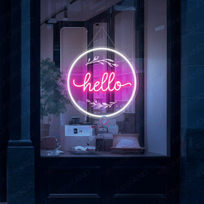 Hello Neon Sign 3D-Engraving Storefront LED Light