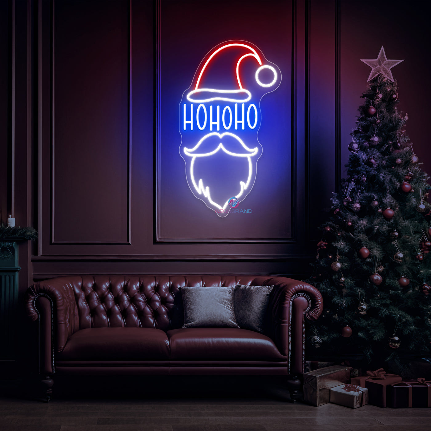 Ho Ho Ho Neon Sign Santa Claus LED Light For Christmas