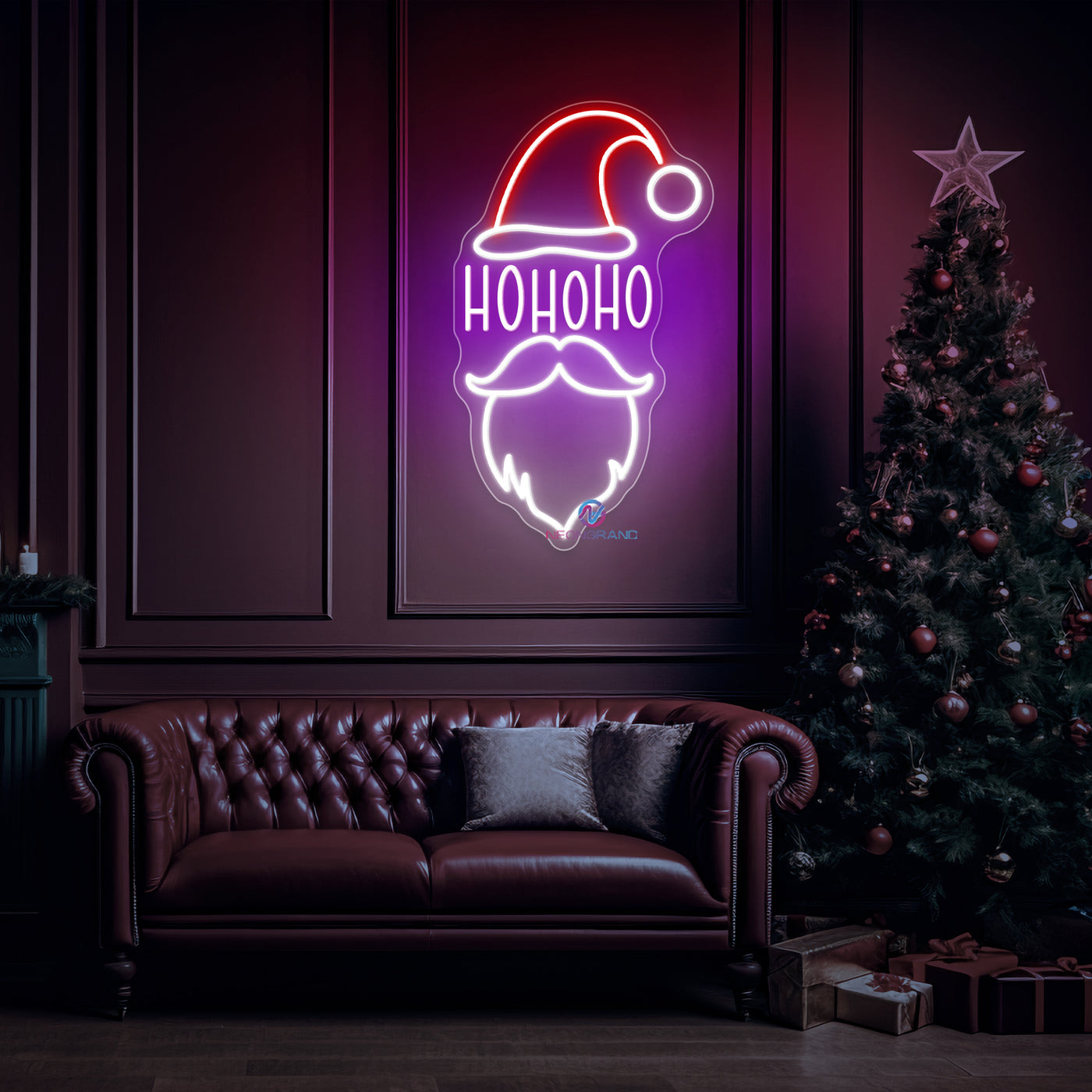 Ho Ho Ho Neon Sign Santa Claus LED Light For Christmas