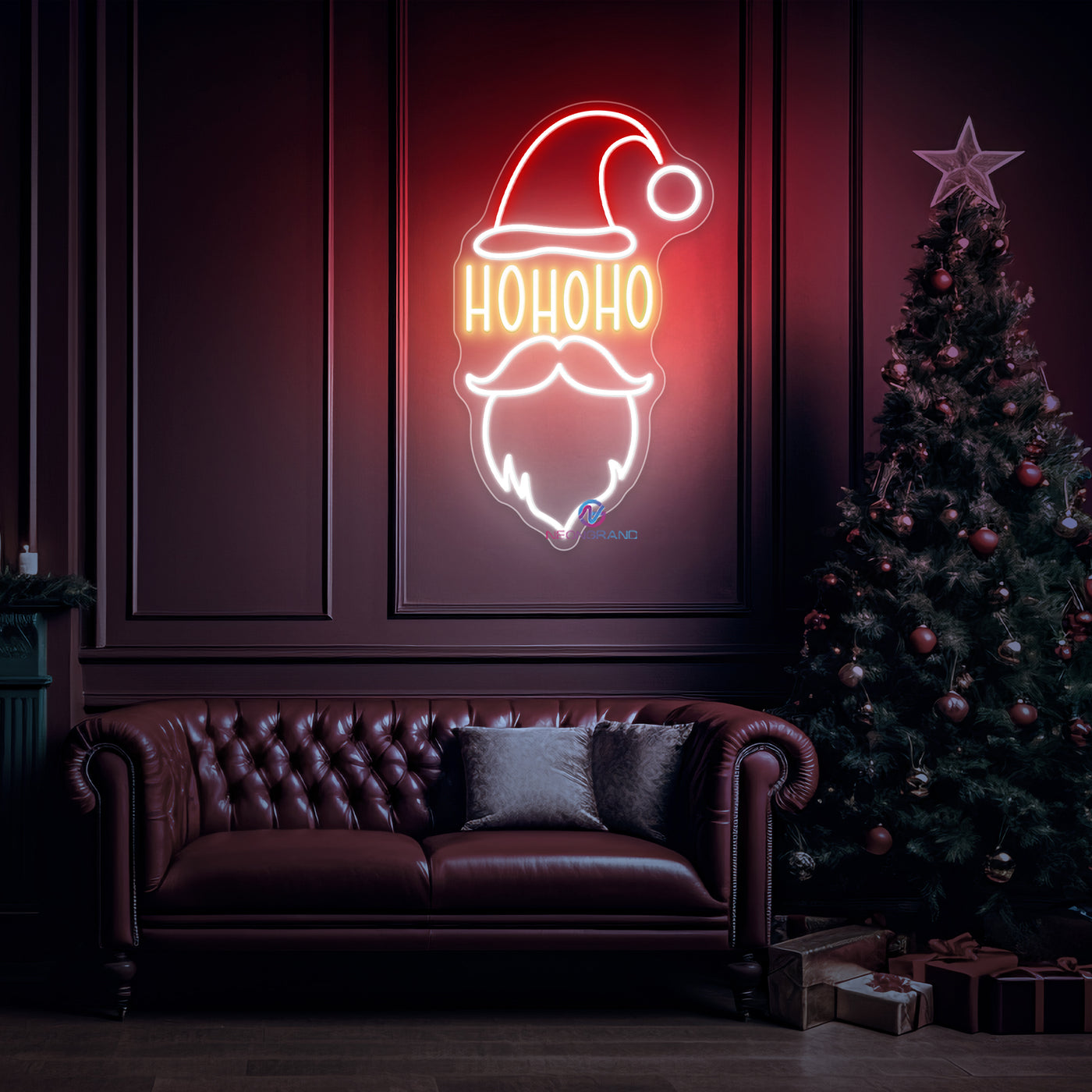 Ho Ho Ho Neon Sign Santa Claus LED Light For Christmas
