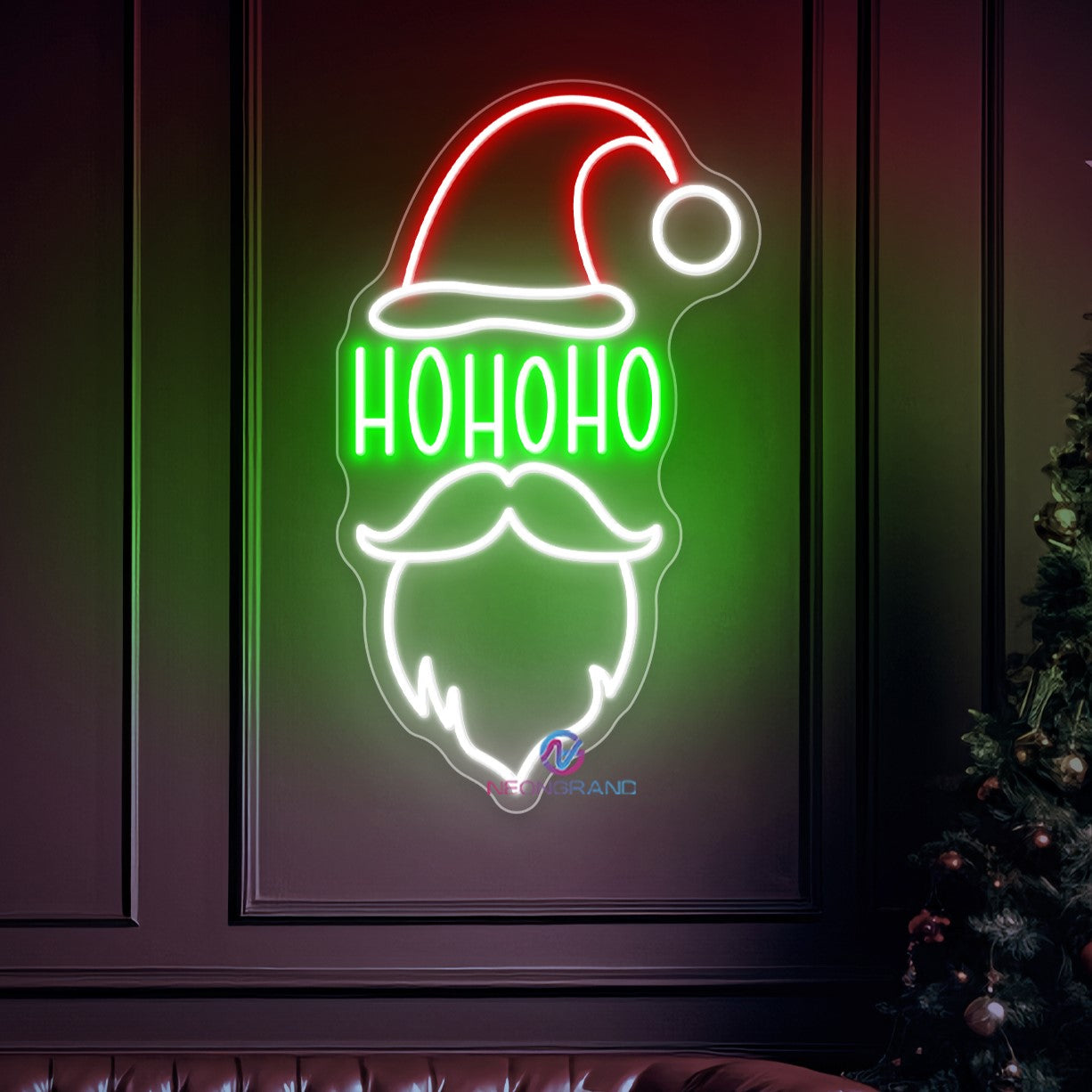 Ho Ho Ho Neon Sign Santa Claus LED Light For Christmas