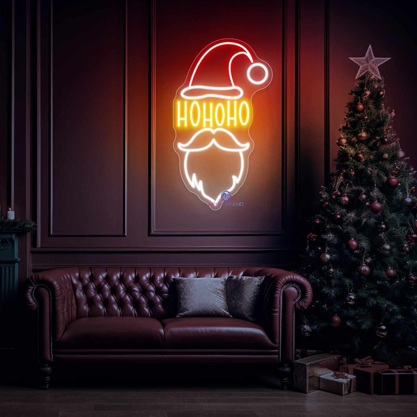 Ho Ho Ho Neon Sign Santa Claus LED Light For Christmas