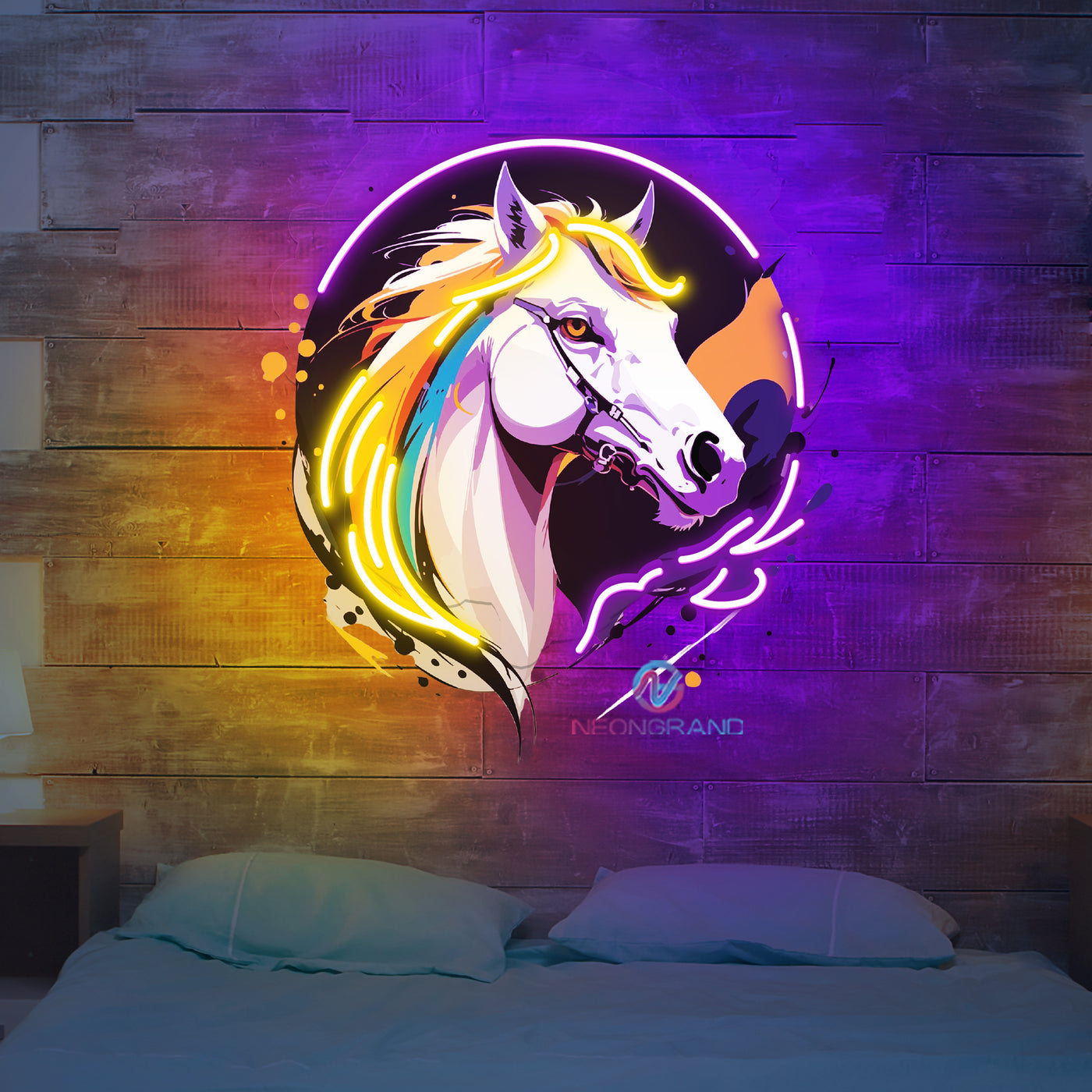 Horse Artwork Neon Sign Cool Led Light