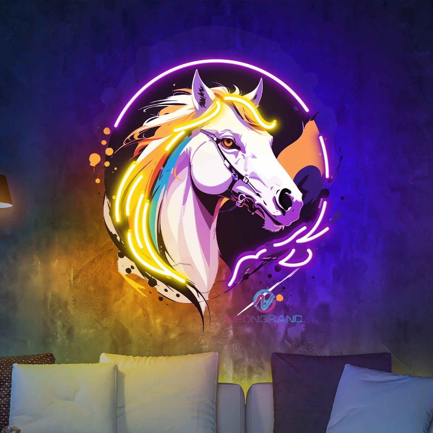 Horse Artwork Neon Sign Cool Led Light