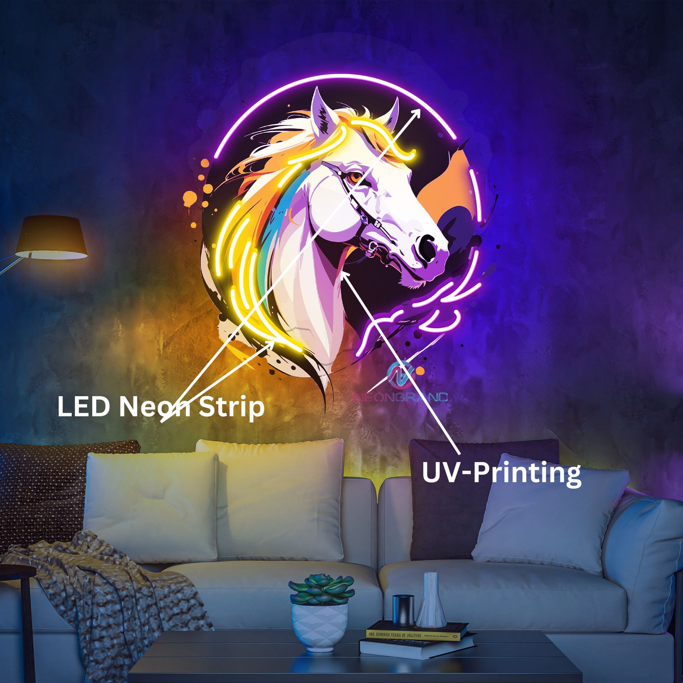 Horse Artwork Neon Sign Cool Led Light