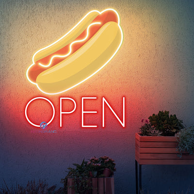 Hotdog Open Neon Sign Kitchen Led Light