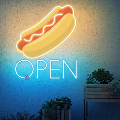 Open Neon Sign Hotdog Kitchen Led Light