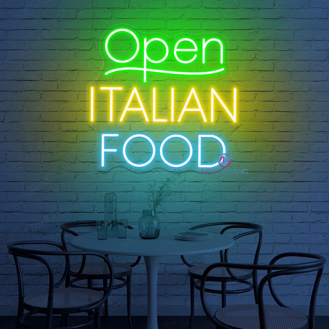 Neon Open Sign Italian Food Open Led Light