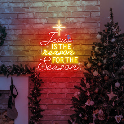 Jesus Is The Reason For The Season Neon Sign Christmas Led Light